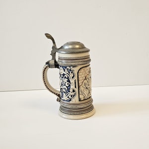 Original German Beer Stein,Pewter Lidded Beer Stein,German Beer Mug