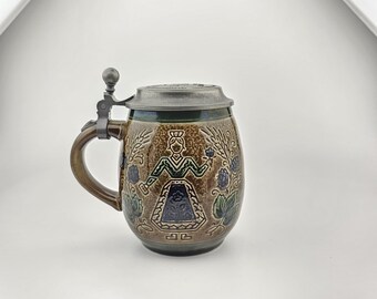 Original Marzi&Remy Zinn Lidded Beer Stein,West Germany Beer Stein,German Beer Mug