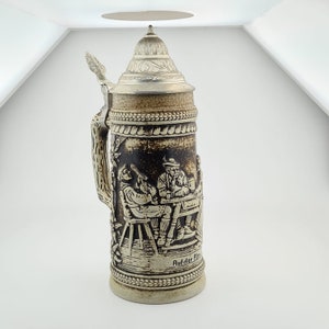 Original Gerz German Pewter Lidded Beer Stein Beer Mug,German Beer Stein,German Beer Mug