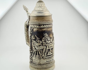 Original Gerz German Pewter Lidded Beer Stein Beer Mug,German Beer Stein,German Beer Mug