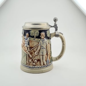 Original Gerz Beer Stein Beer Mug,German Lidded Zinn Beer Stein,German Beer Mug