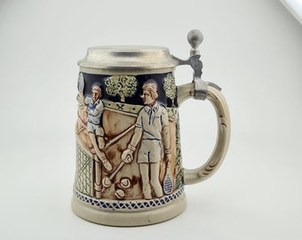 Original Gerz Beer Stein Beer Mug,German Lidded Zinn Beer Stein,German Beer Mug
