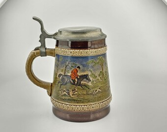 Original Marzi&Remy Zinn Lidded Beer Stein,West Germany Beer Stein,German Beer Mug