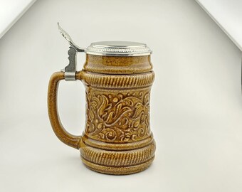 Original BMF Beer Stein Lidded Zinn Beer Mug,German Beer Stein,German Beer Mug