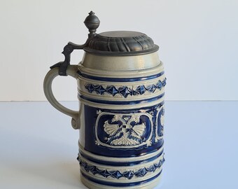 Original Gerz Beer Stein Beer Mug,German Lidded Zinn Beer Stein,German Beer Mug,Gerz Limität 1982