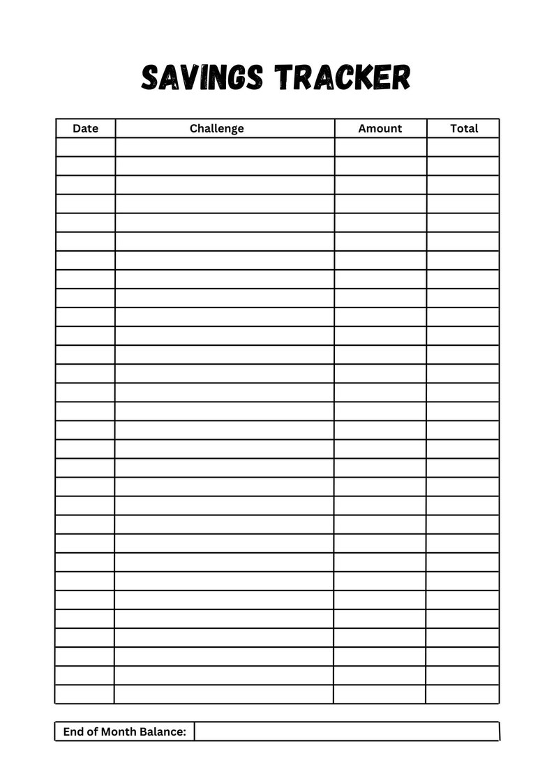 100 Envelope Savings Challenge Printable Tracker for Budgeting and Cash