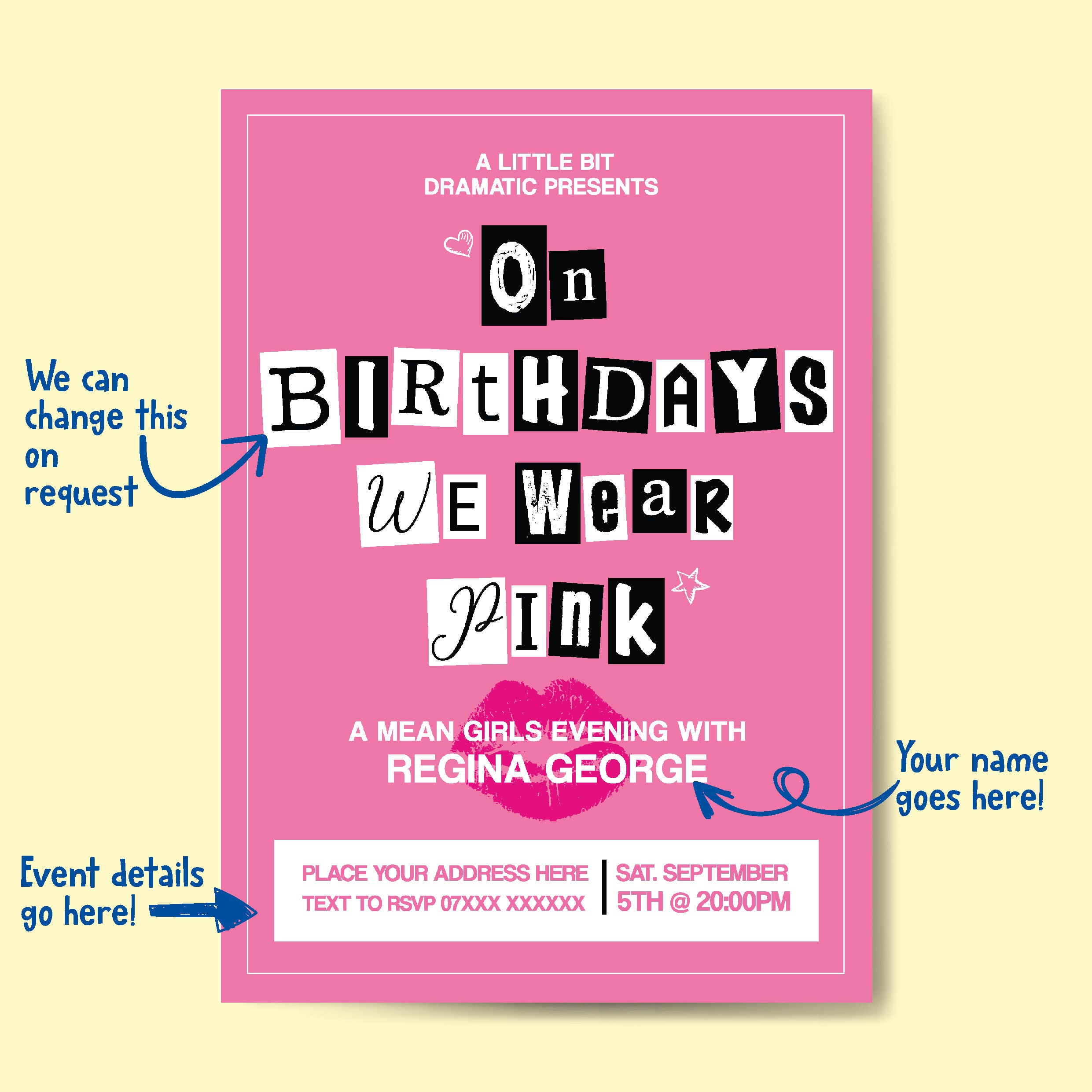 Mean Birthday Cards Editable Mean Girls Birthday Invi vrogue.co