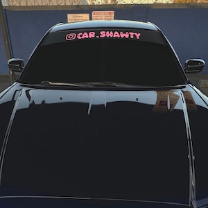 Custom Instagram Handle Car Top Windshield Banner (80+ Colors Available)