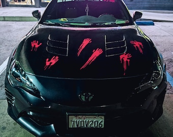 Spooky Season Bloody Hands Halloween Car Hood Livery Decals (80+ Colors Available)