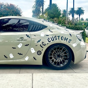 Halloween Bats & Ghosts Livery Car Decals / Trunk or Treat, Spooky Vibes, Halloween DIY - 80+ Colors Available