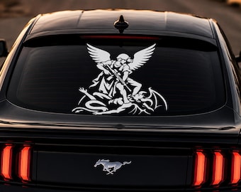 Guardian Angel Soldier Vinyl Decal | Tactical Winged Warrior | Military Inspired (80+ Colors Available)