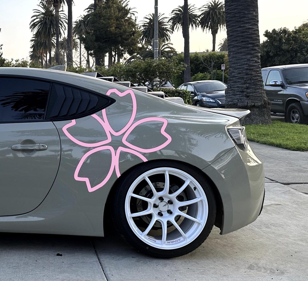 Sakura Cherry Blossom Outline Car Decal (80+ Colors Available) - Etsy
