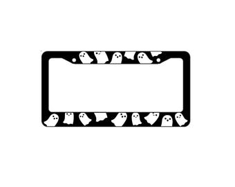 Spooky Season Ghost Halloween License Plate Frame