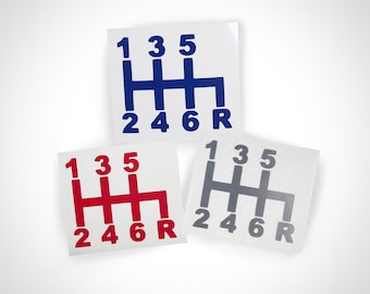 6 Speed Manual Car Decal (80+ Colors Available)