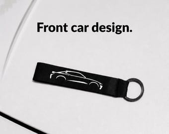 Custom Car Silhouette/Text Wrist Keychain/Lanyard (30 Colors Available) - Car Outline | Automotive Enthusiast