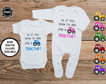 Tractor Baby Bodysuit / Farm Baby Gift
