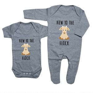 New To The Flock - Baby Goat -  Short Sleeve Bodysuit / Sleepsuit