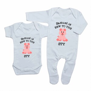 Pig Baby Clothes - Pig Baby Gift - Pig Babygrow / Sleepsuit / Short Sleeve Bodysuit - Newborn Gift