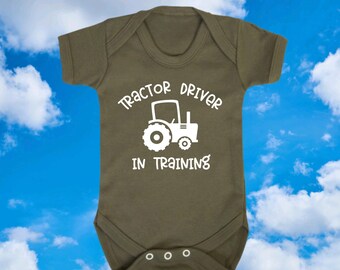 Tractor Driver in Training Baby Bodysuit: Farm Gift