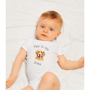 Golden Retriever Baby Bodysuit: New to the Pack Dog Gift