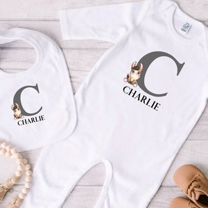 Personalized Horse Baby Sleepsuit & Bib Set: Equestrian Newborn Gift