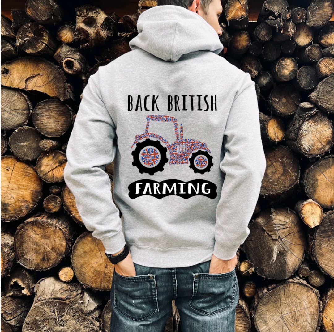 Back British Farming Adult Hoodie Ladies Farming Hoodie Mens Farming