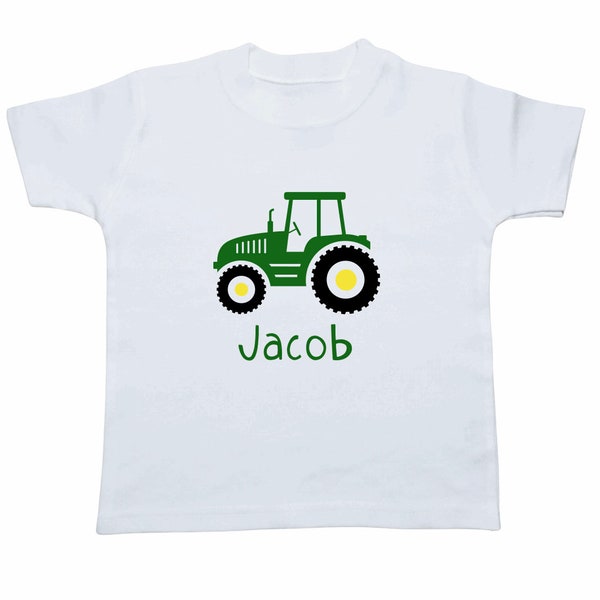 Kids Tractor T-shirt | Girls Tractor T-Shirt | Personalised Tractor Top - Boys Farming T-shirt | Customised Tractor Top