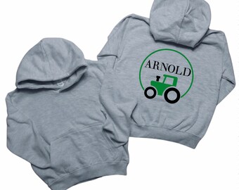 Kids Personalised Tractor Hoodie