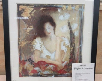 Framed Janet Treby "Florentine I" | Signed Serigraph Lithograph | 24 X 19" | With COA