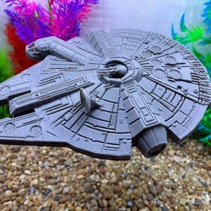 Star Wars Fish Tank Decor Millennium Falcon and At-St