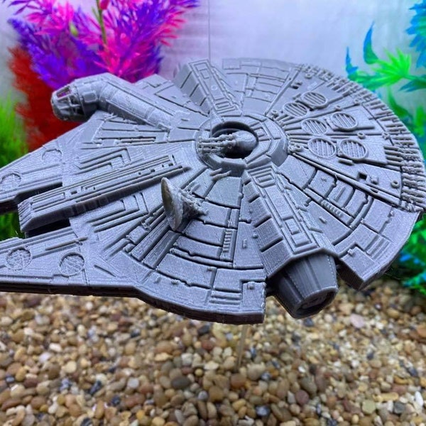Star Wars Fish Tank Decor Millennium Falcon and At-St