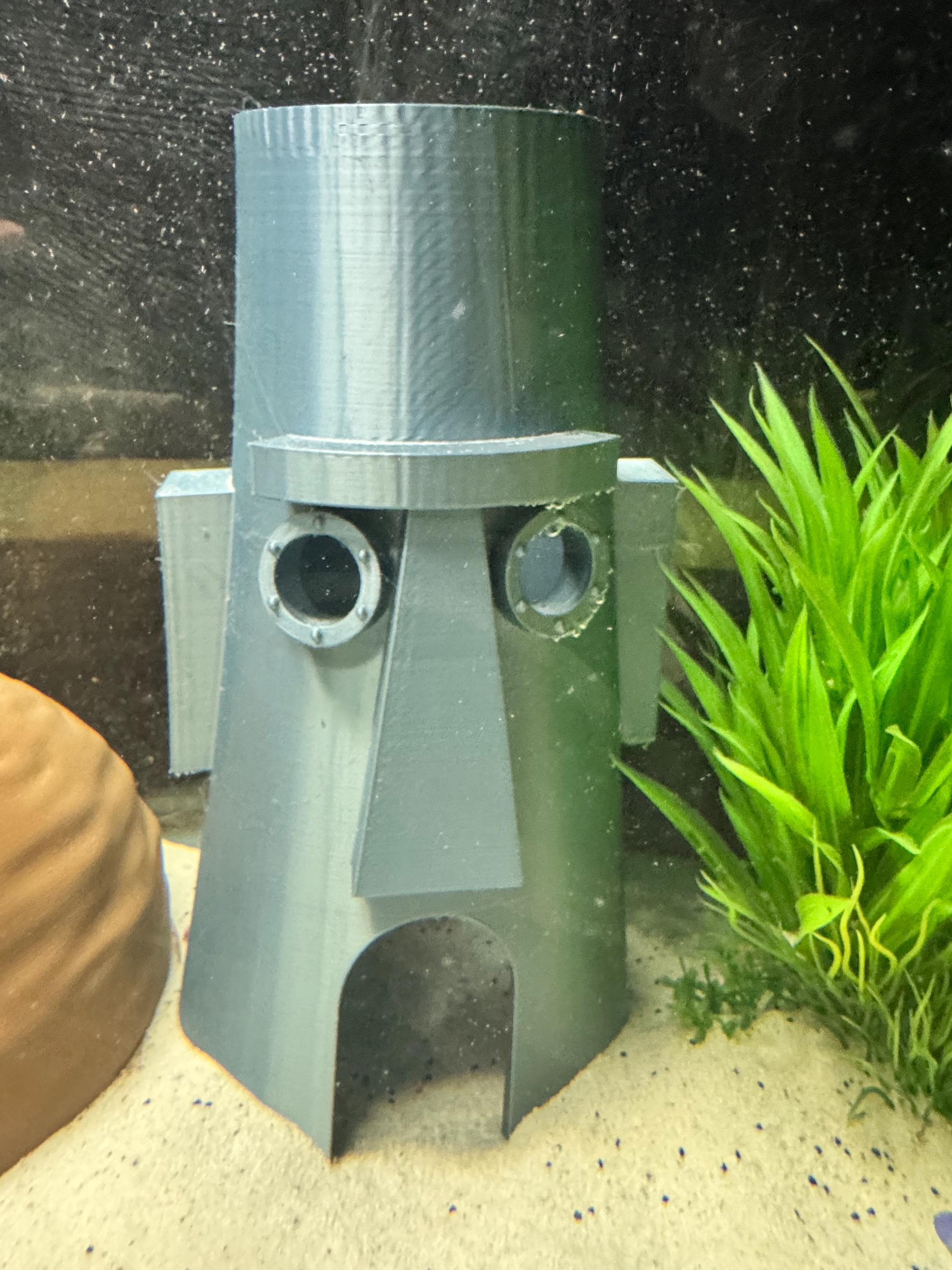 Aquarium Decor Grey Totem Cave