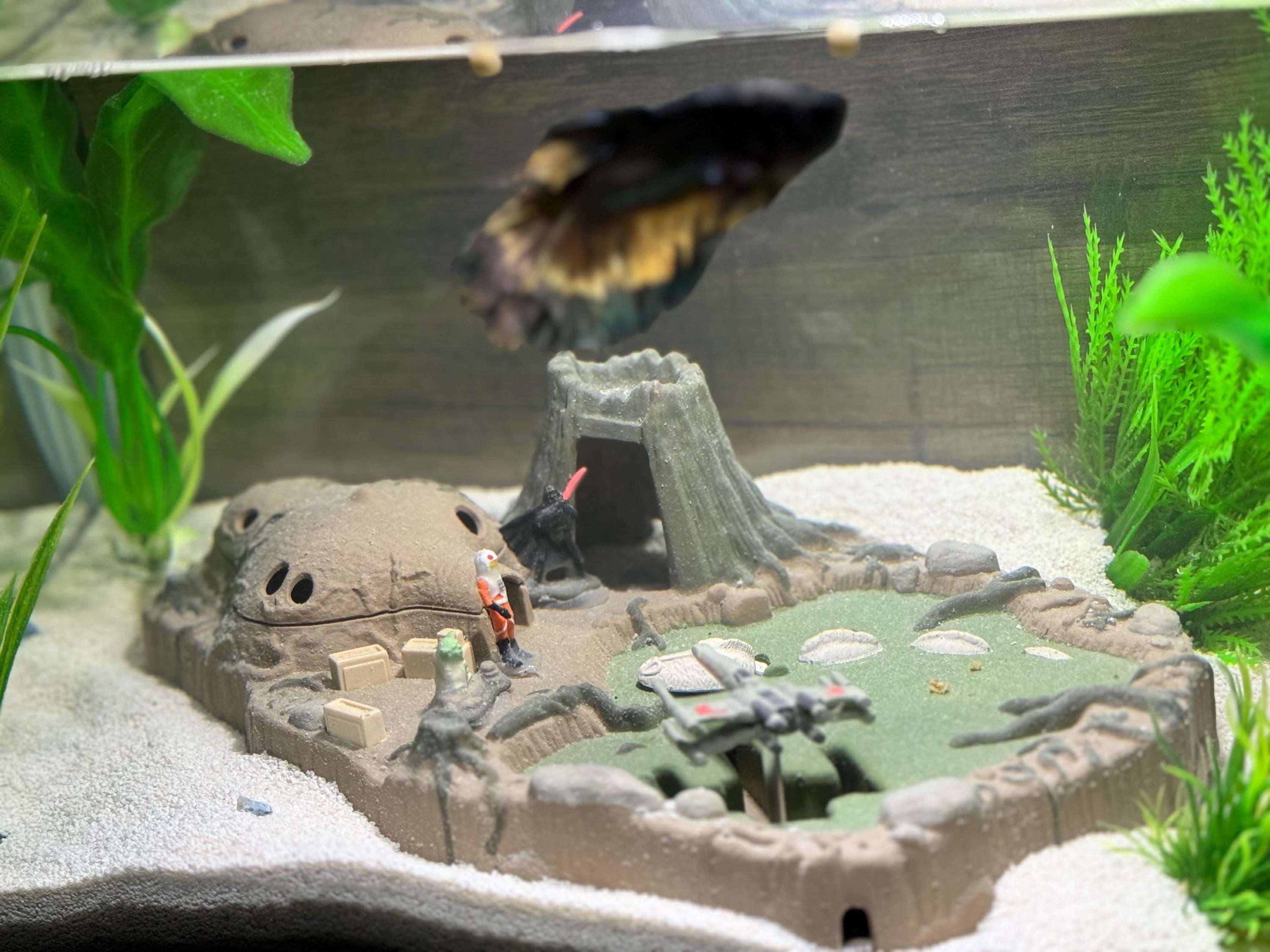 buy fish tank accessories Dagobah Aquarium Decor: Safe Themed Fish Tank Ornament