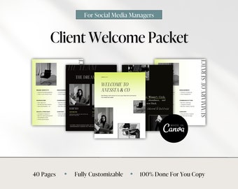 Social Media Manager Client Welcome Packet: Canva Template
