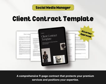 Social Media Manager Contract Template: Client Agreement (Canva & Google Docs)
