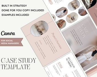 Social Media Manager Case Study Portfolio | Pink and Modern Social Media Templates | Canva Templates | Social Media Strategy Template