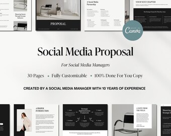 Canva Social Media Proposal Template: Editable Client Pitch Deck