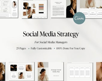 Social Media Strategy Template: Canva Planner for Virtual Assistants