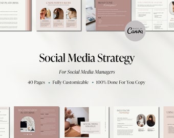 Editable Social Media Strategy Template | Marketing Analytics and Reporting | Client Report | Customizable Marketing Plan | Instant Download