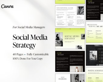 Plantilla editable de estrategia de redes sociales: Plan de marketing (descarga inmediata)