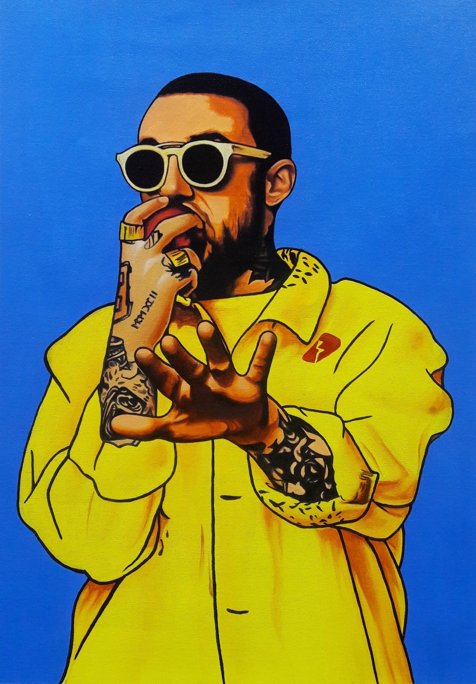 Mac Miller Painting Mac Miller Canvas Painting Mac Miller | Etsy