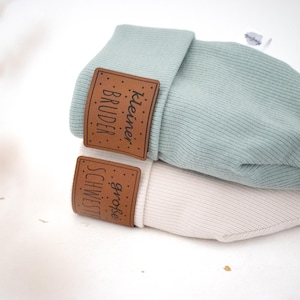 Geschwister Beanie - Partnerlook Mütze für Große & Kleine aus Bio-Baumwolle, deine personalisierte Lieblingsmütze