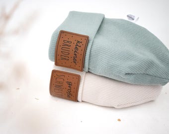 Sibling Beanie - Matching hat for adults & children made from organic cotton, your personalized favorite hat
