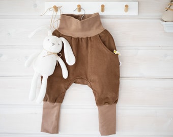 Cord Knickerbocker Hose aus mit Mitwachsbündchen Herbstoutfit für Jungen und Mädchen im Geschwisterlook in verschiedenen Farben Größe 50-128