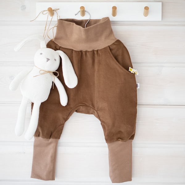 Cord Knickerbocker Hose aus mit Mitwachsbündchen Herbstoutfit für Jungen und Mädchen im Geschwisterlook in verschiedenen Farben Größe 50-128