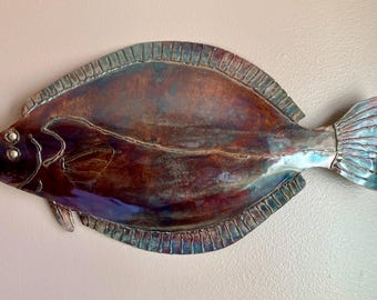Metal Fish Art, Southern Flounder, Home Decor, Wall Art