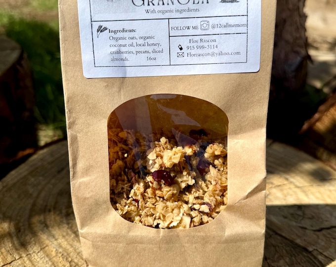 Homemade Granola, Organic Oats, Honey Nut Cranberry Blend (16oz)