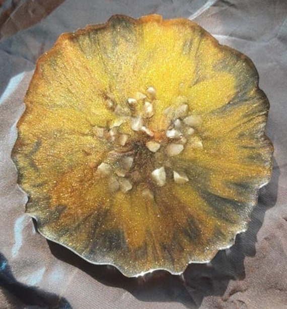 Dessous de Verre Scintillant en Résine Epoxy