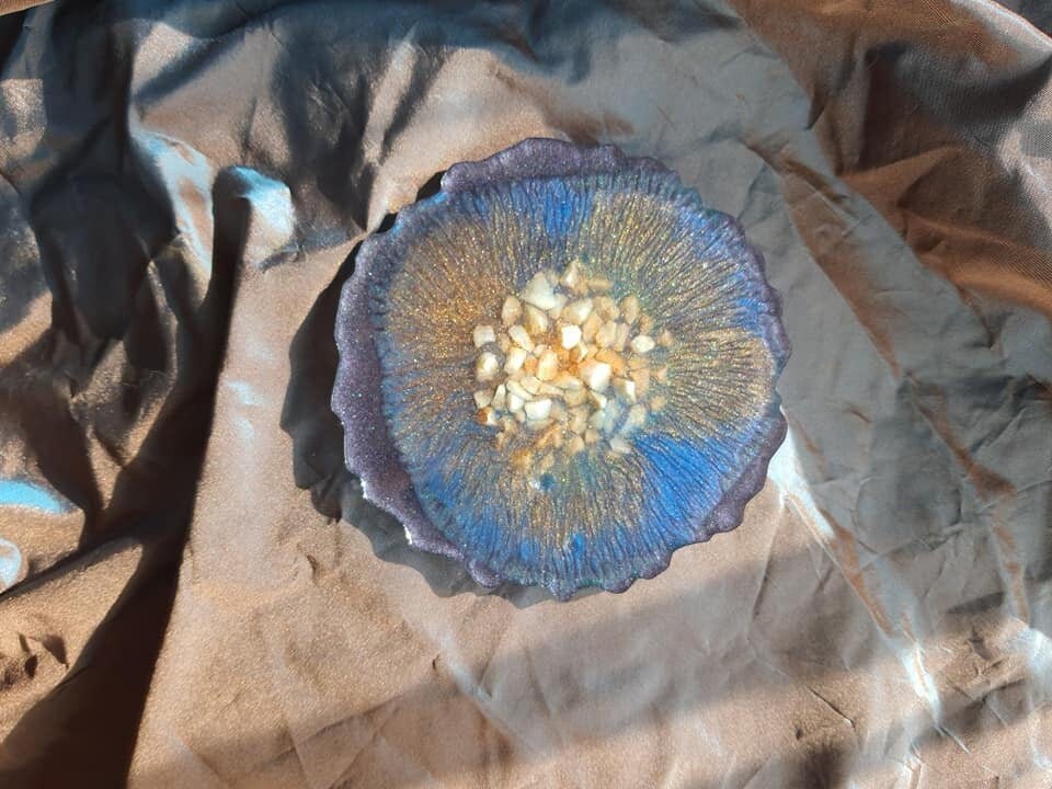 Dessous de Verre Scintillant en Résine Epoxy