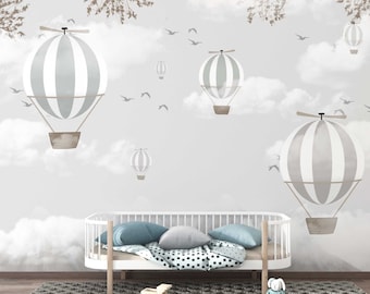 Hot Air Balloon Wallpaper Kids Room Wall Mural Nursery Peel and Stick